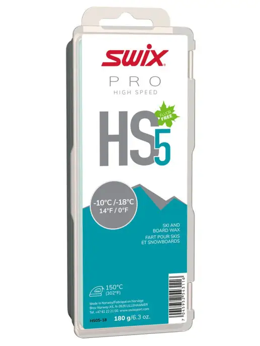 Swix Парафин HS5 Turquoise от -10С до -18С, 180 г