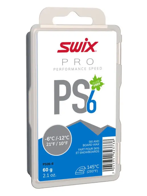 Swix Парафин PS6 Blue от-6С до -12C, 60 г