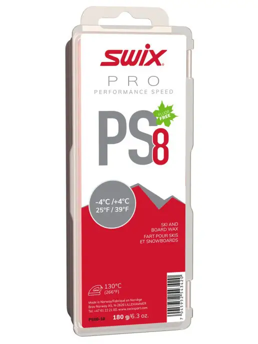 Swix Парафин PS8 Red от +4С до -4C, 180 г