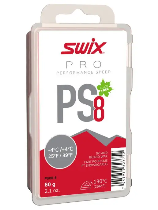 Swix Парафин PS8 Red от +4С до -4C, 60 г