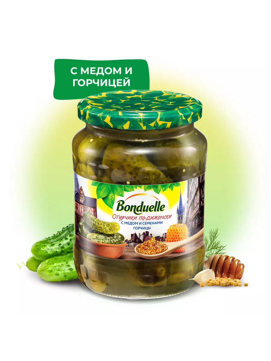 Огурцы маринованные с медом, 680г Bonduelle купить в интернет-магазине  Wildberries | 14943595