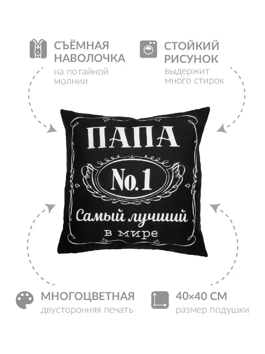 Заверните! Подушка 40х40 подарок папе на ДР день рождения от сына дочки