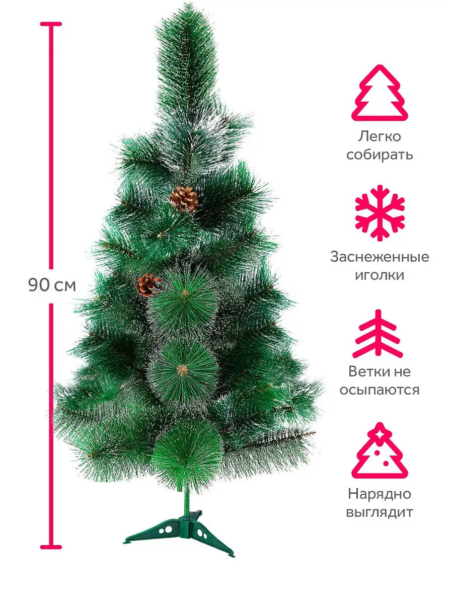 Искусственная елка 90 см, пушистая новогодняя ёлка в дом про… EELKA купить  по цене 894 ₽ в интернет-магазине Wildberries | 16269930