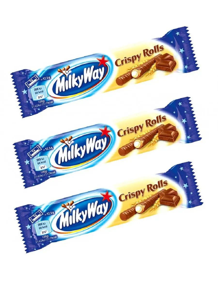 Милки Вей Криспи Ролс шоколадные палочки 22.5 гр. х 3 шт. (Г… Milky Way  Germany купить по цене 395 ₽ в интернет-магазине Wildberries | 16461901