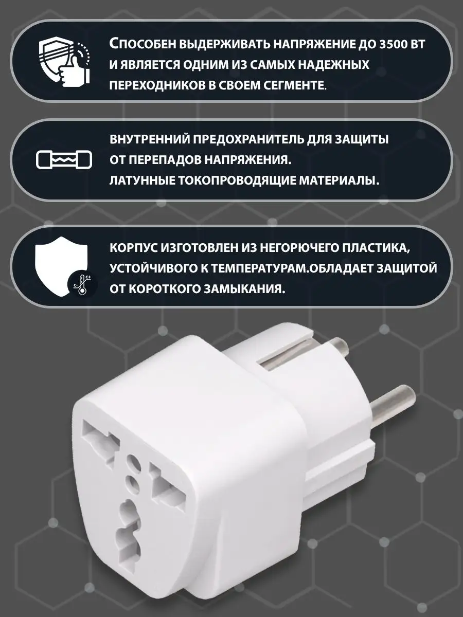 Переходник для розетки сетевой адаптер AMFOX купить по цене 198 ₽ в  интернет-магазине Wildberries | 17139152