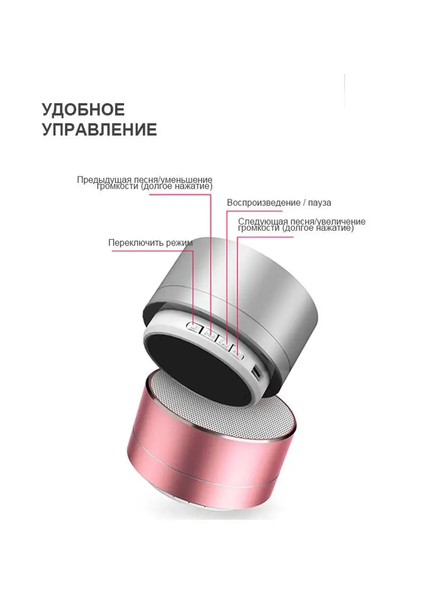 Портативный Bluetooth мини-динамик-FM/microSD/USB