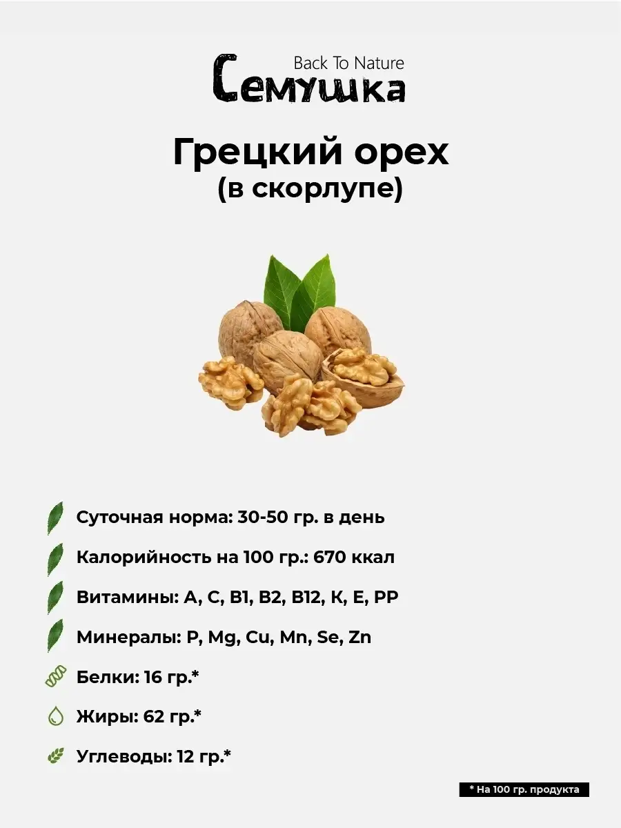 Грецкие орехи Семушка 110 гр..