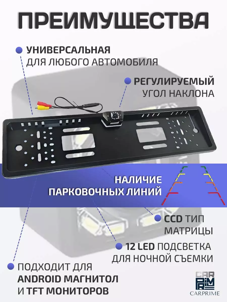 Камера заднего вида в номерной рамке