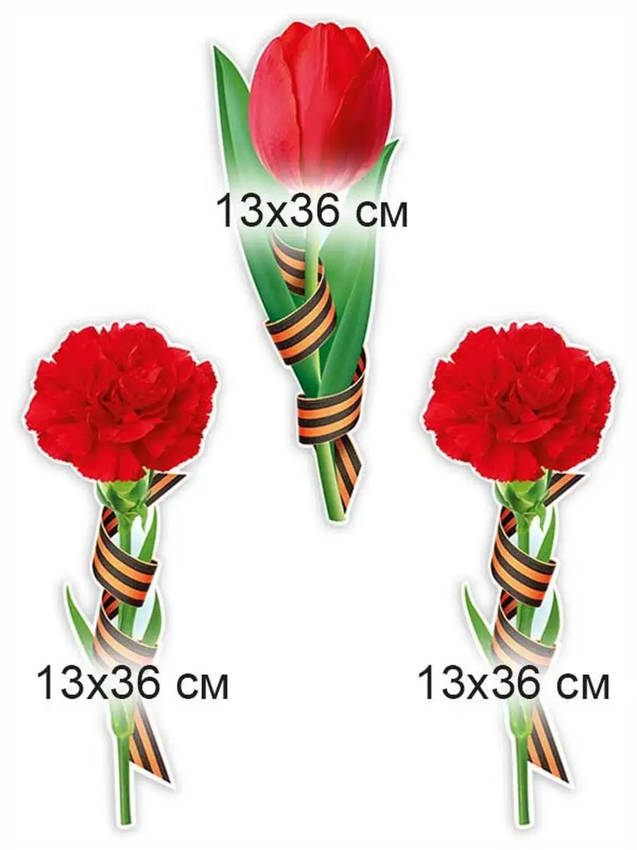ТМ Империя поздравлений Набор плакатов цветы и георгиевская лента в школу  картон А3