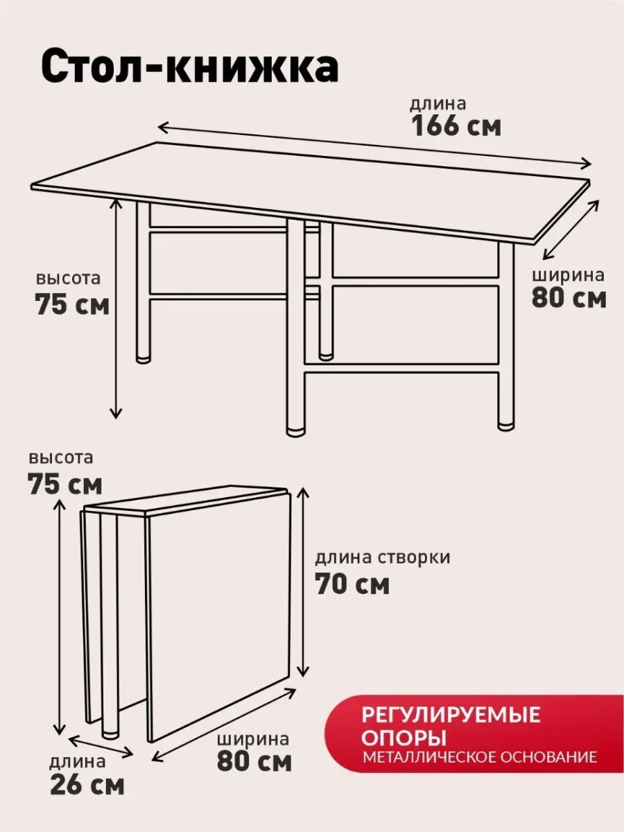 Размеры раскладного стола для кухни