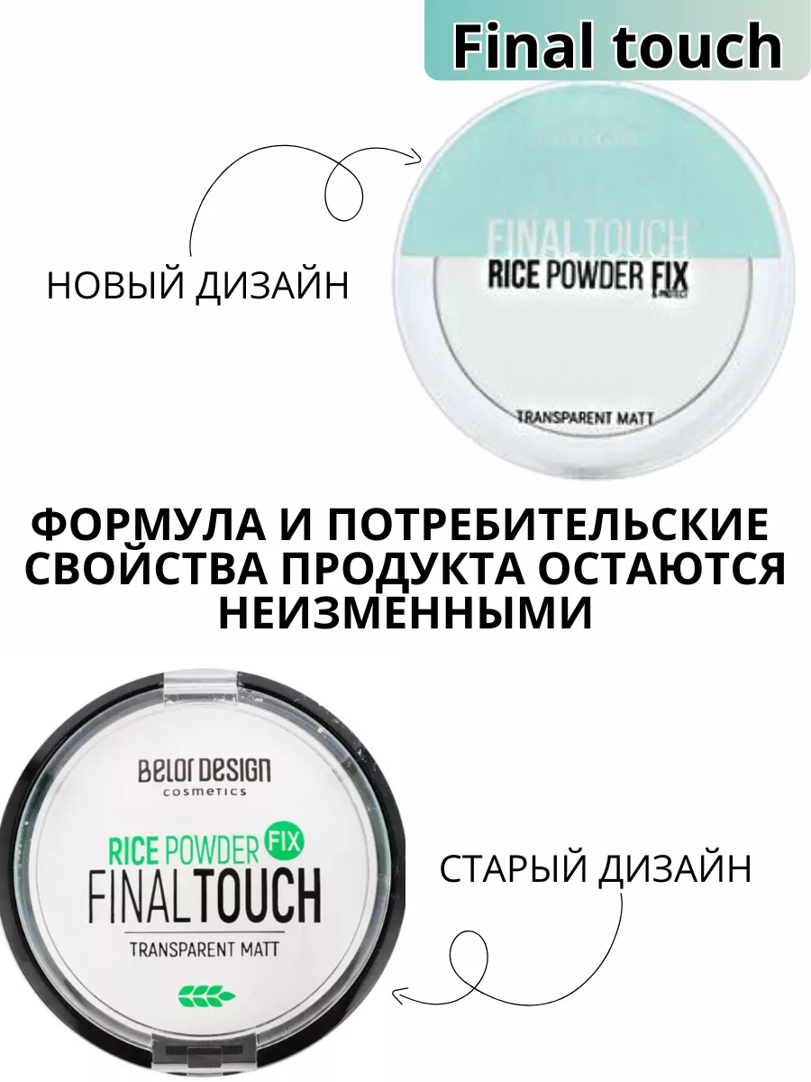 BelorDesign Пудра-фиксатор для лица рисовая «Final touch»