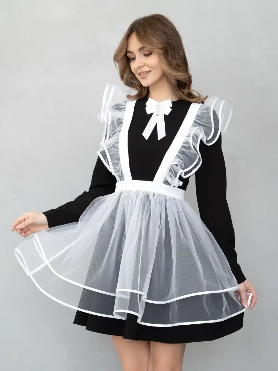 School dress Фартук школьный белый последний звонок 1 сентября