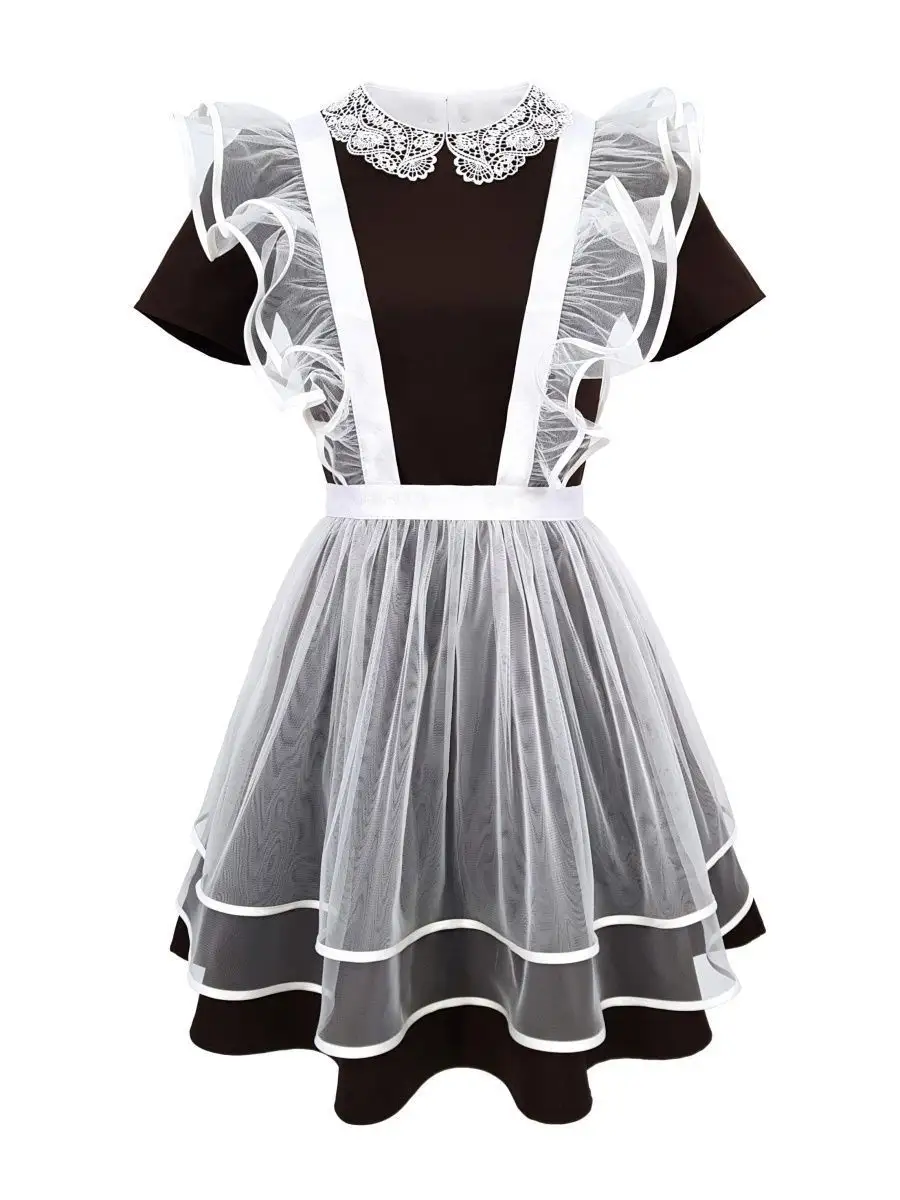 School dress Фартук школьный белый последний звонок 1 сентября