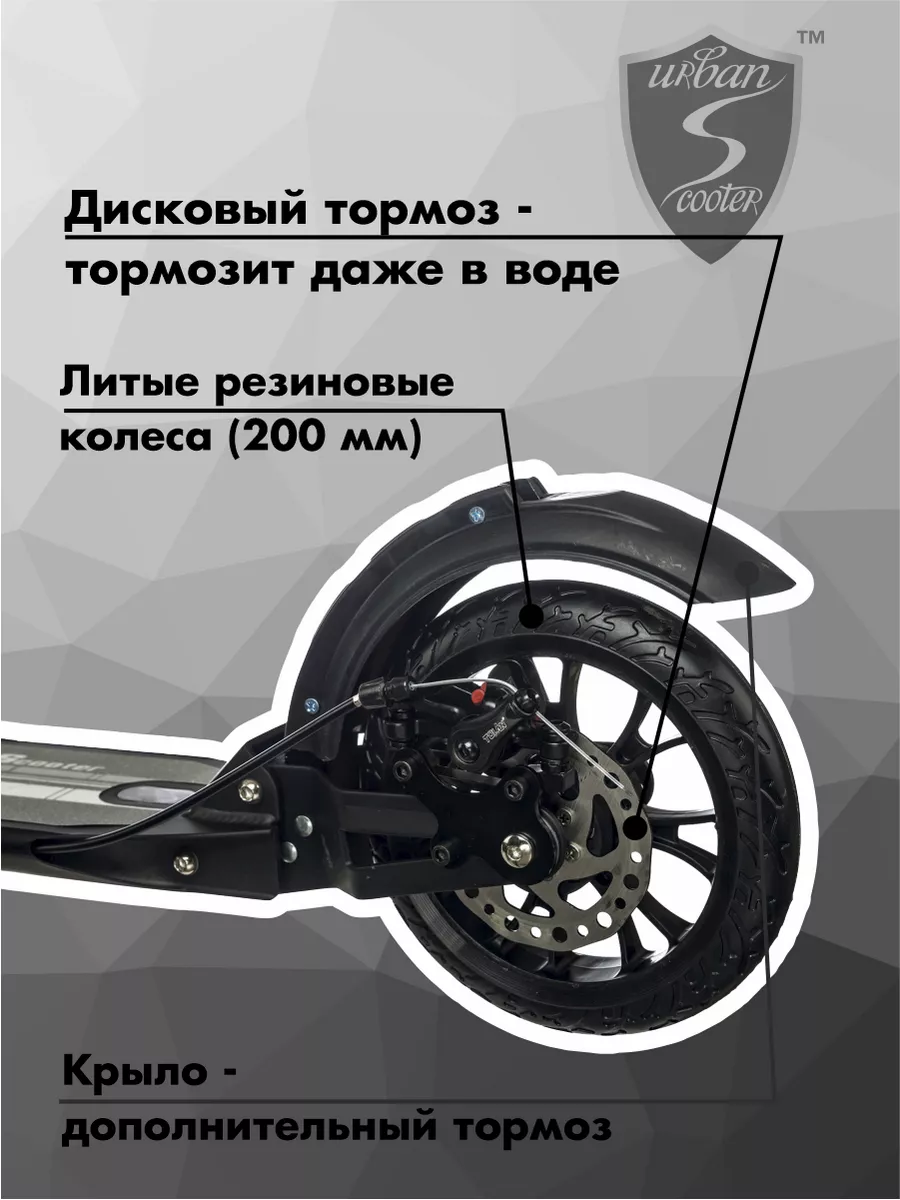 Urban Scooter Самокат складной городской Black