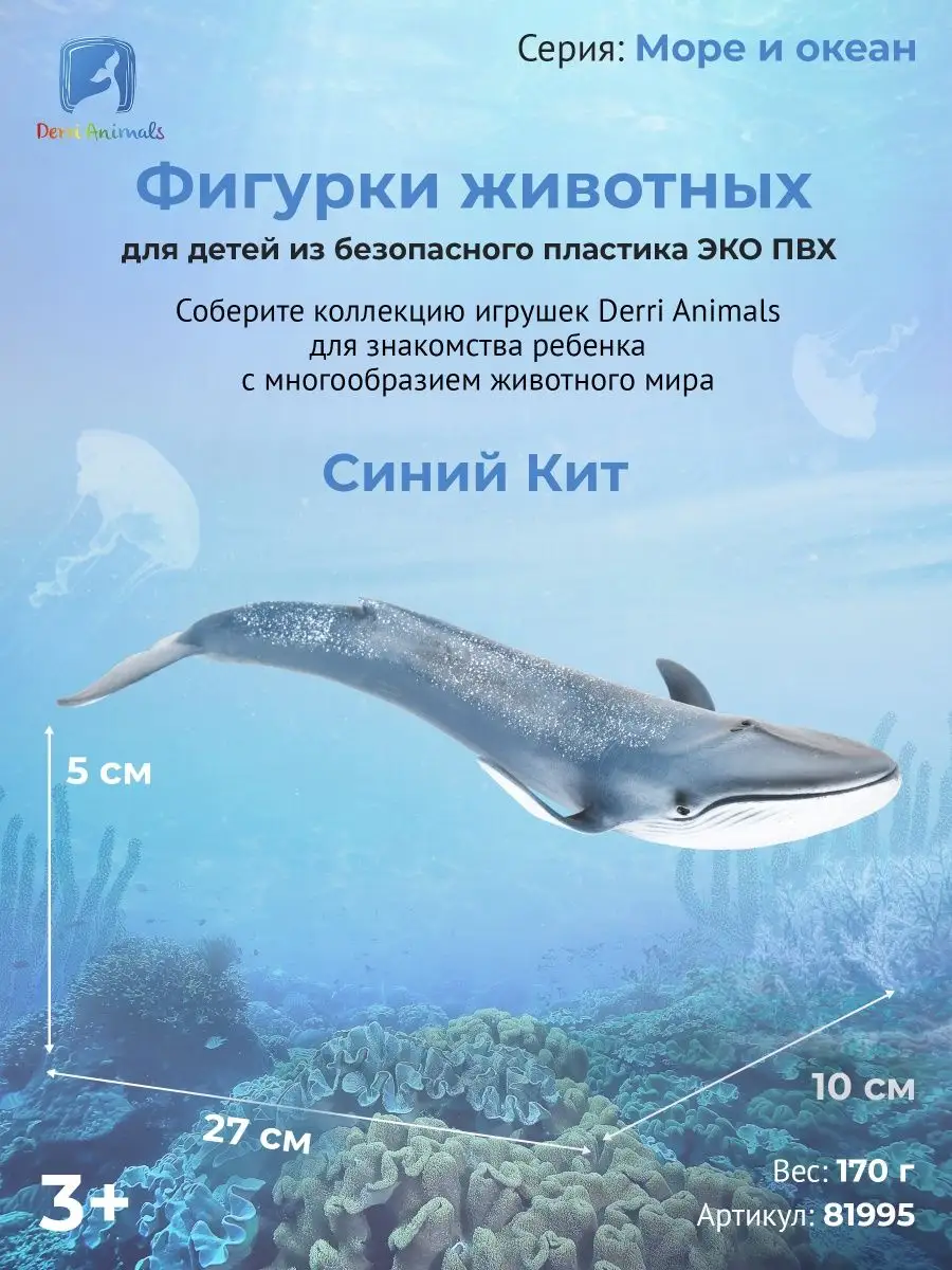 Фигурка животного Синий Кит Derri Animals купить по цене 166 200 сум в  интернет-магазине Wildberries в Узбекистане | 19128342