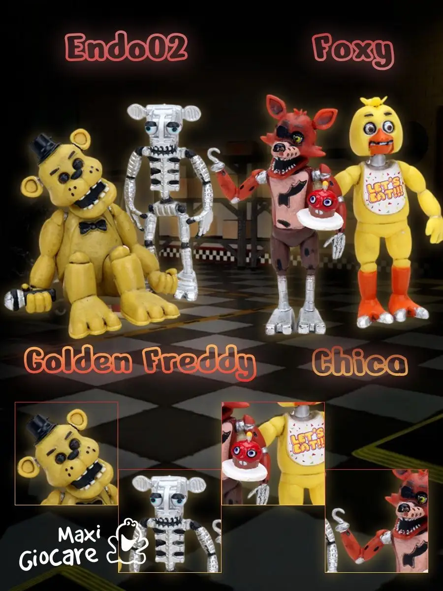 Аниматроники ФНАФ 5 см set 1 Аниматроники/ФНАФ/Игрушки/FNAF/фигурки купить  по цене 858 ₽ в интернет-магазине Wildberries | 23147068