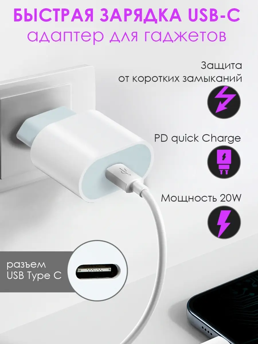 Зарядное устройство для телефона USB Type-C Shopping Zone купить по цене 7, 16 р. в интернет-магазине Wildberries в Беларуси | 25696169