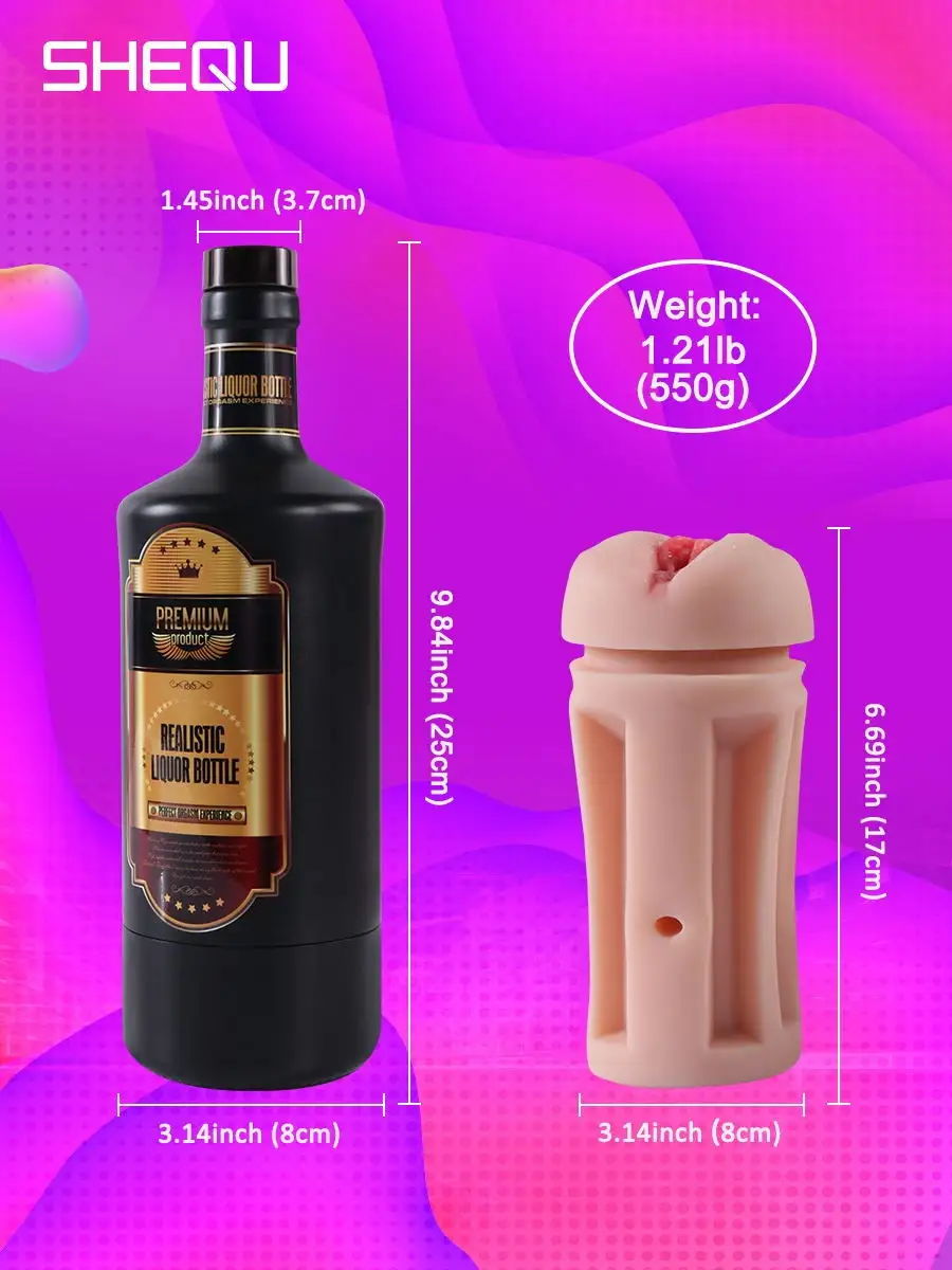 SHEQU Мастурбатор мужской Whiskey Bottle секс секс игрушки интим