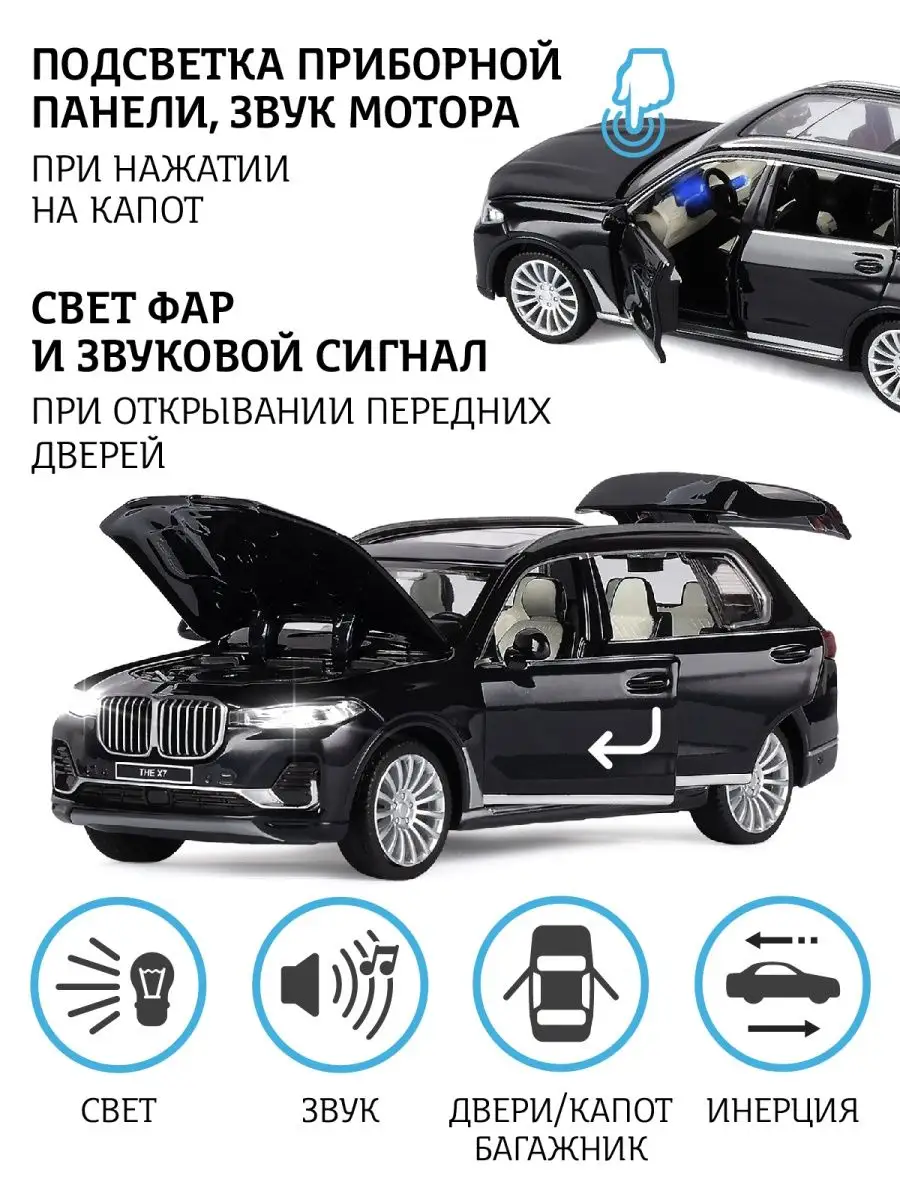 АВТОПАНОРАМА Машинка металлическая игрушка детская BMW X7